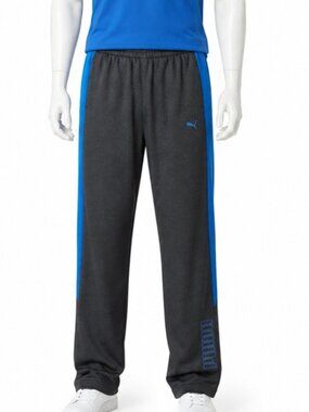 Puma Boys Large 14/16 Sweatpants Black Gray Blue Athletic Pants